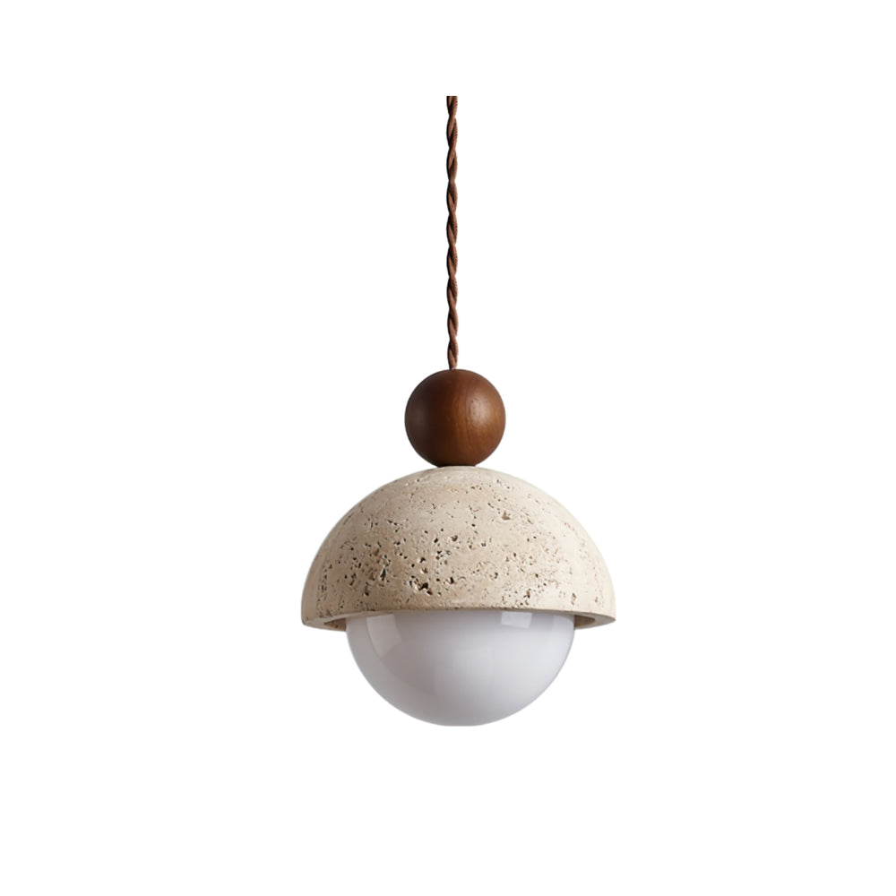 Aria Pendant Light Travertine Dome Glass