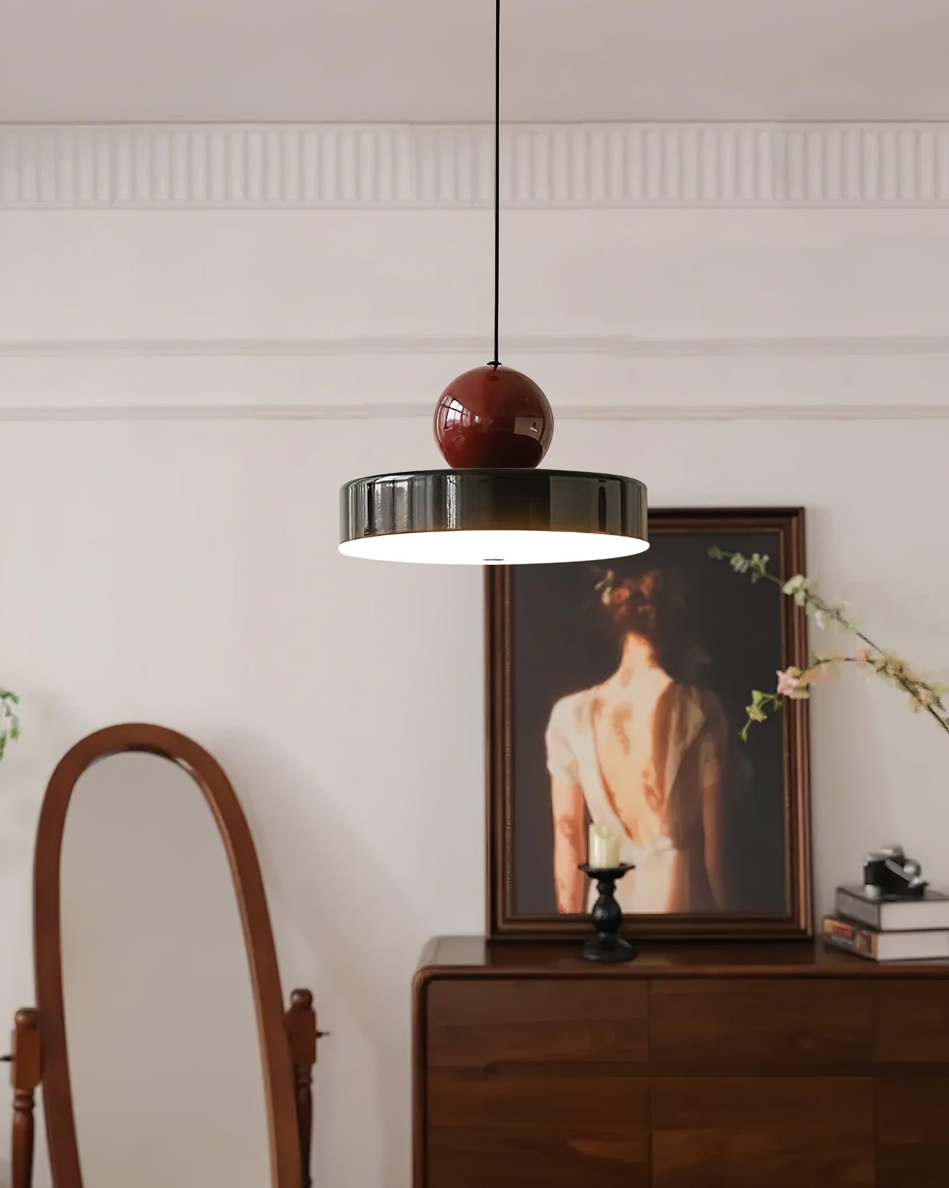Pendant Lamp Body Red Sphere Shade Modern Retro Accent - Letslighting