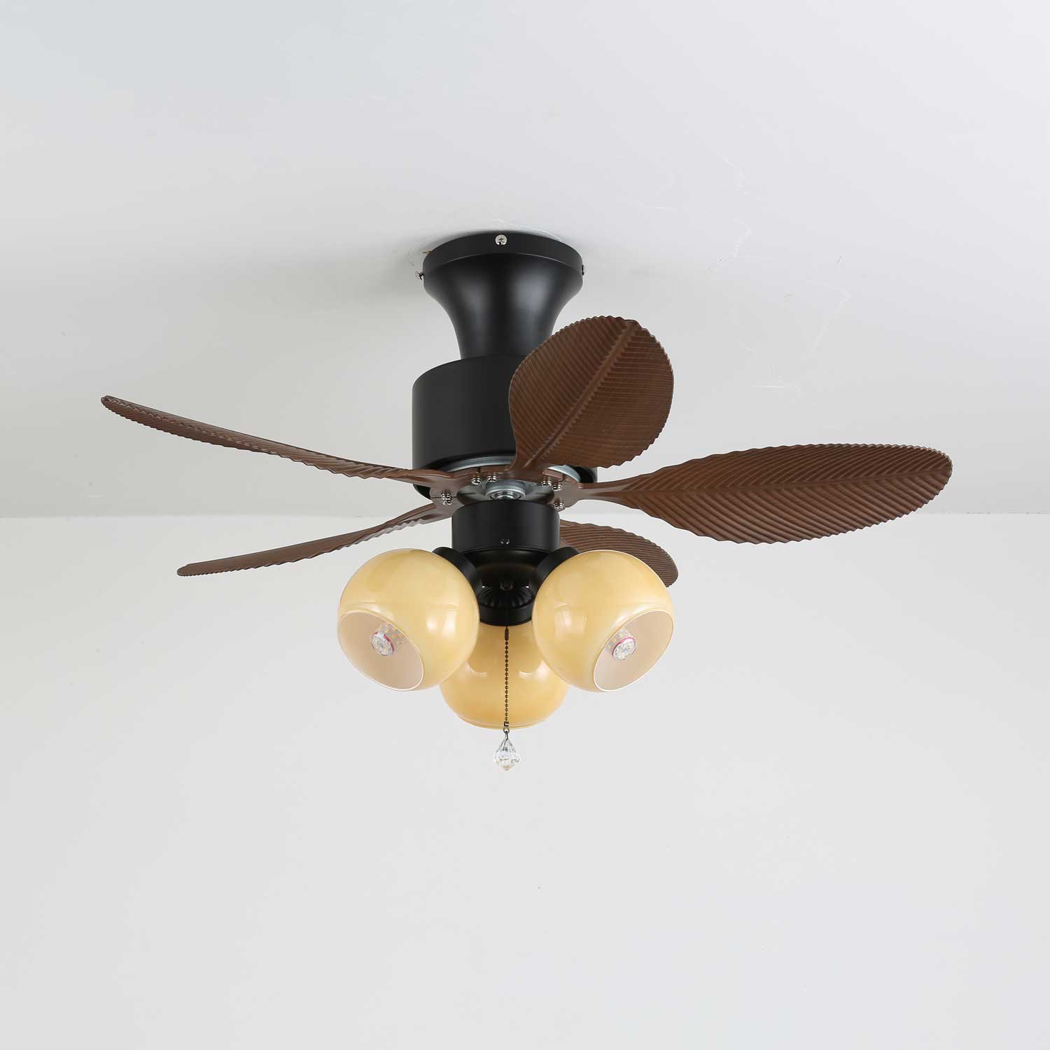 Althea Vintage Wood Ceiling Fan Light - Letslighting
