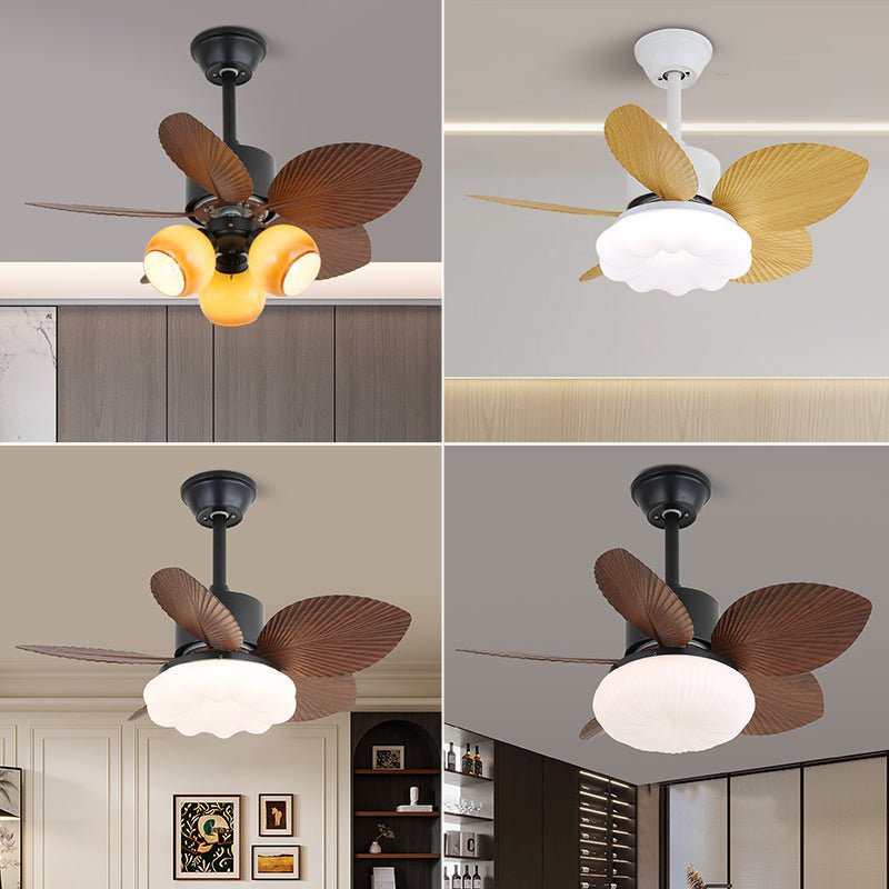 Liora Tropical Wood Ceiling Fan Light - Letslighting