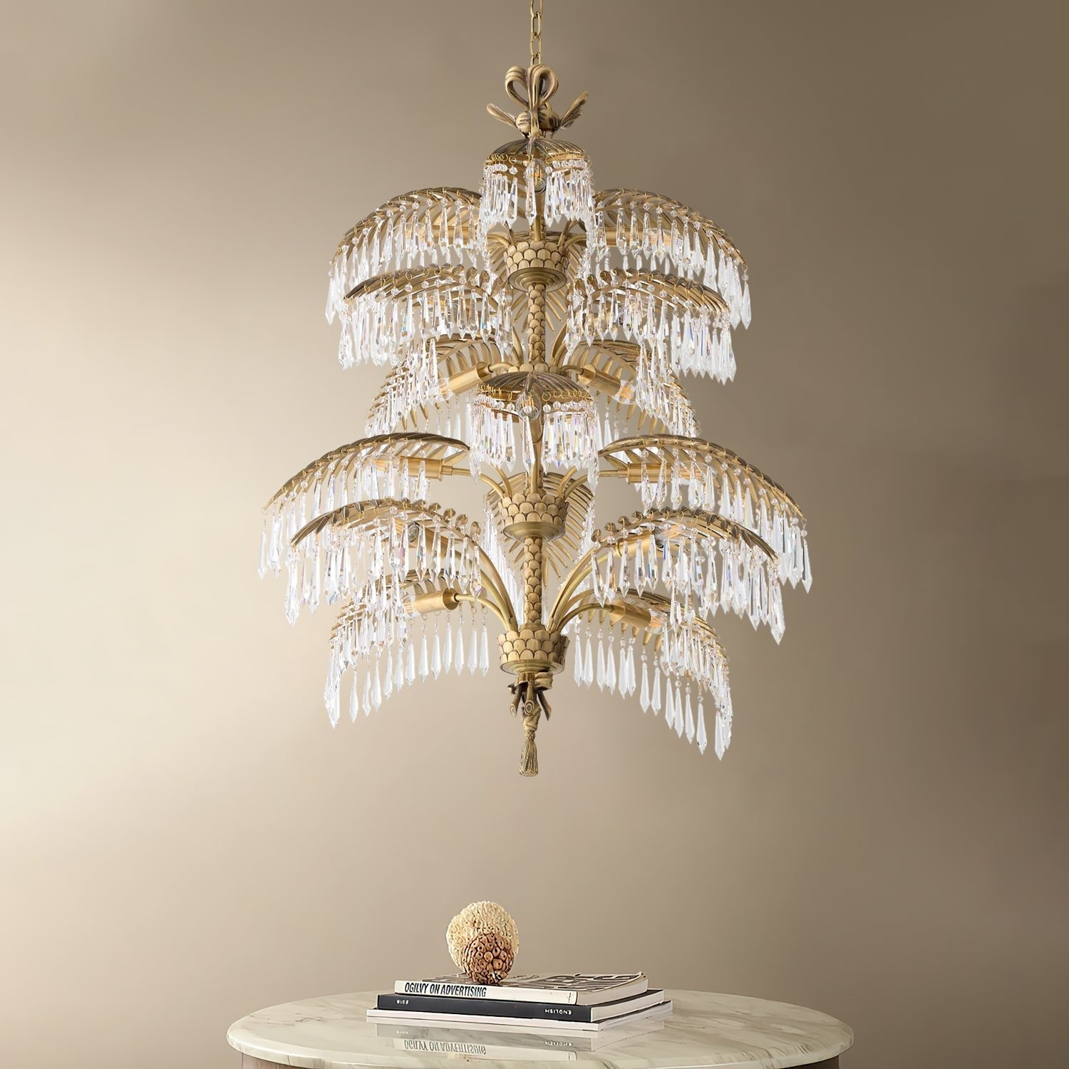 Palmera Brass Chandelier - Letslighting