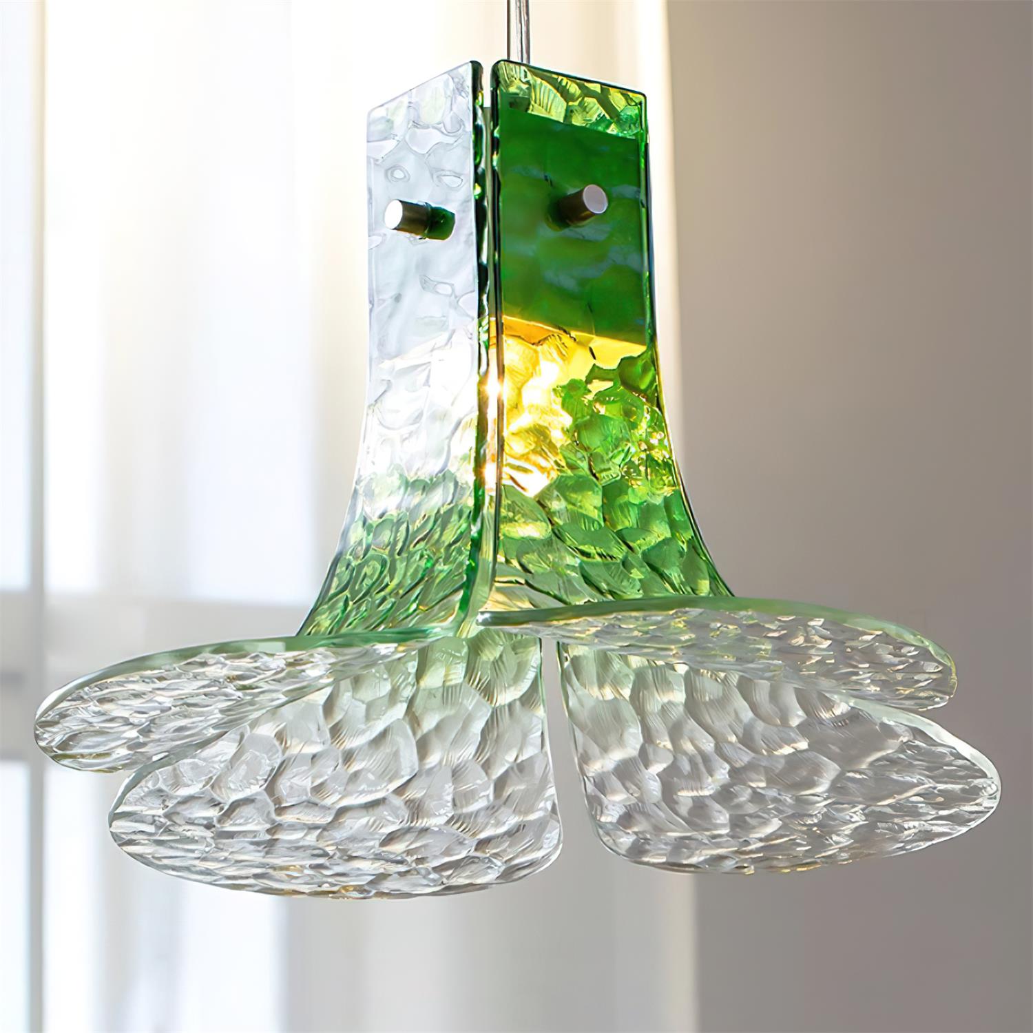 Panya Glass Pendant Lamp Hand-Blown Petal Organic - Letslighting
