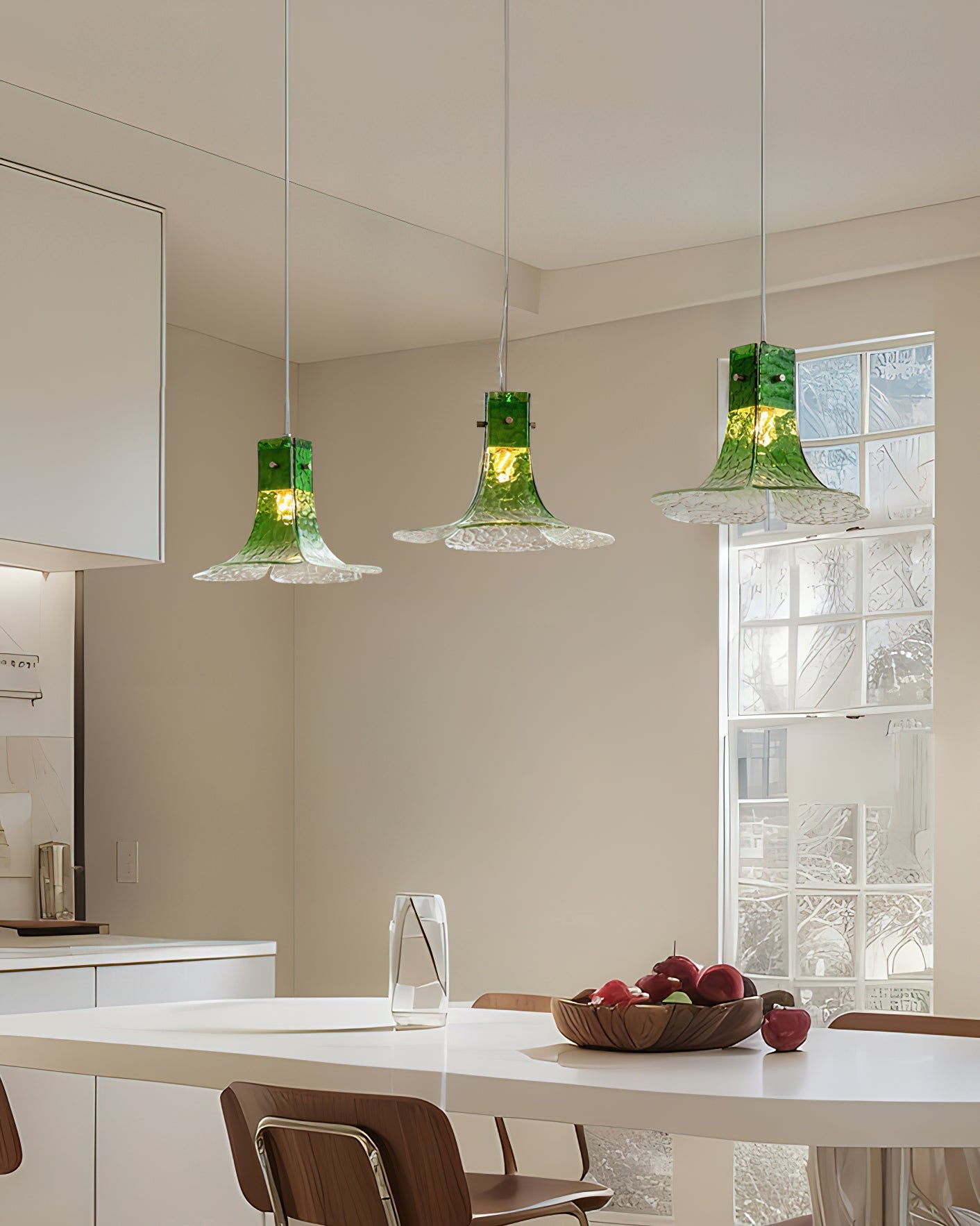 Panya Glass Pendant Lamp Hand-Blown Petal Organic - Letslighting