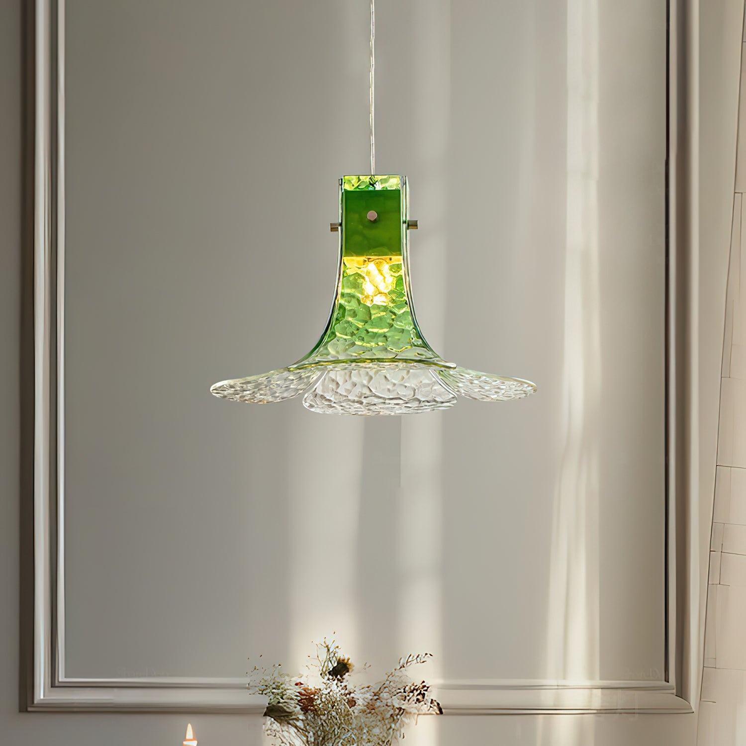 Panya Glass Pendant Lamp Hand-Blown Petal Organic - Letslighting