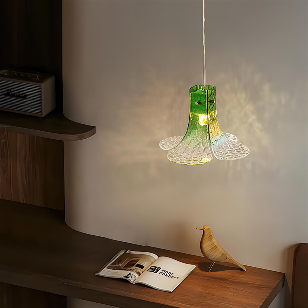 Panya Glass Pendant Lamp Hand-Blown Petal Organic - Letslighting