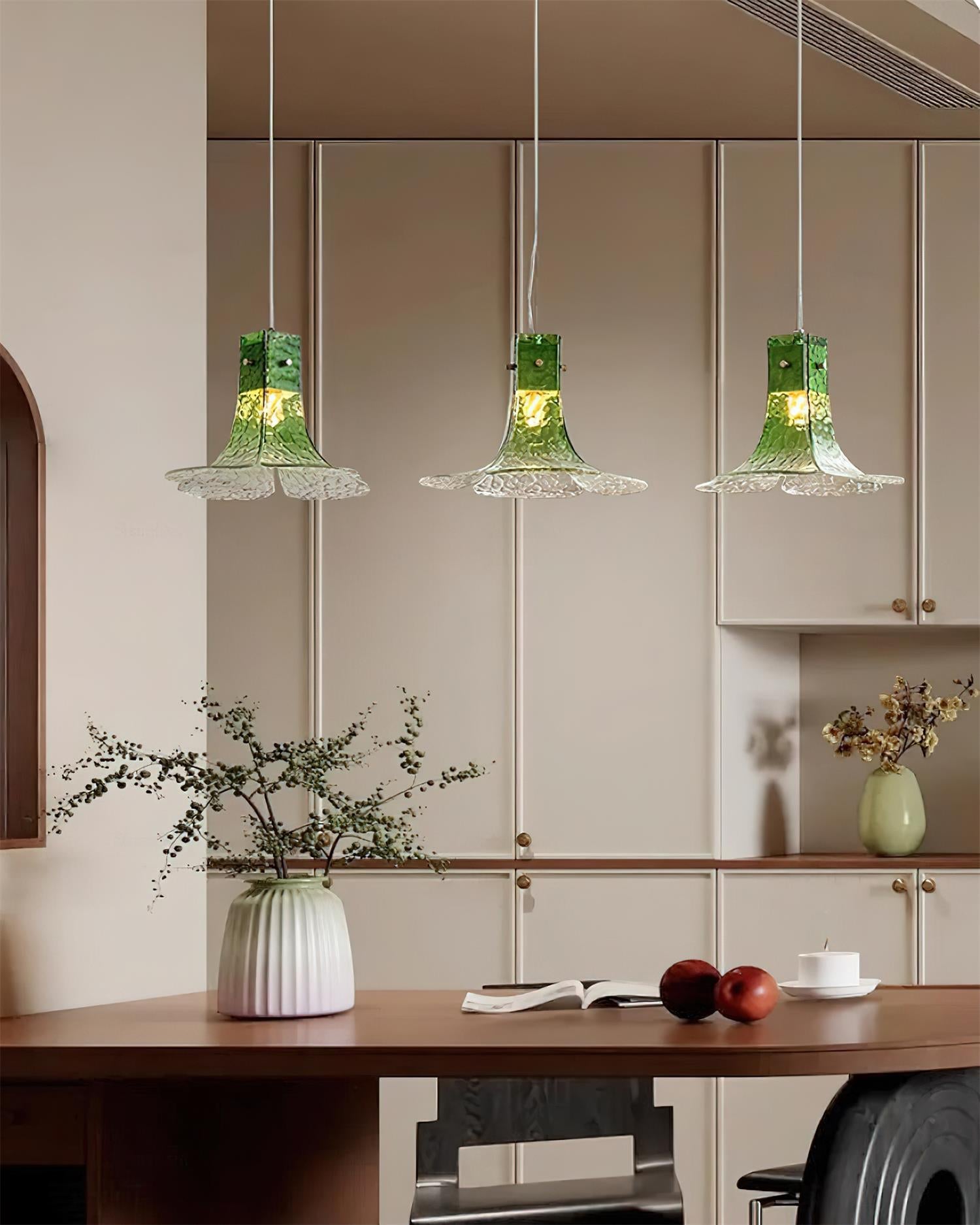 Panya Glass Pendant Lamp Hand-Blown Petal Organic - Letslighting