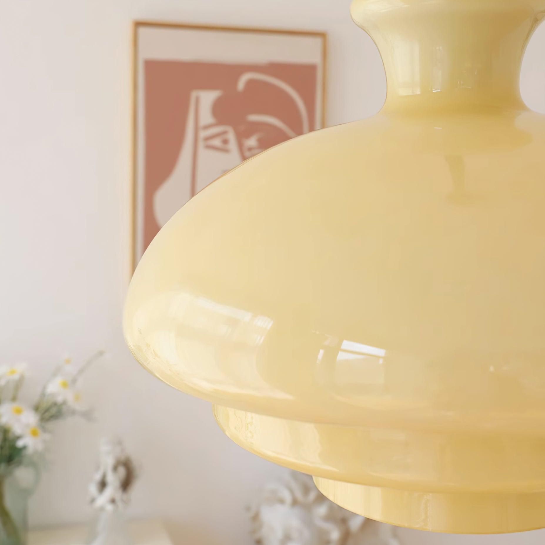 Pendant Lamp Layered Glass Dome Retro Silhouette Warm Ambient Glow - Letslighting