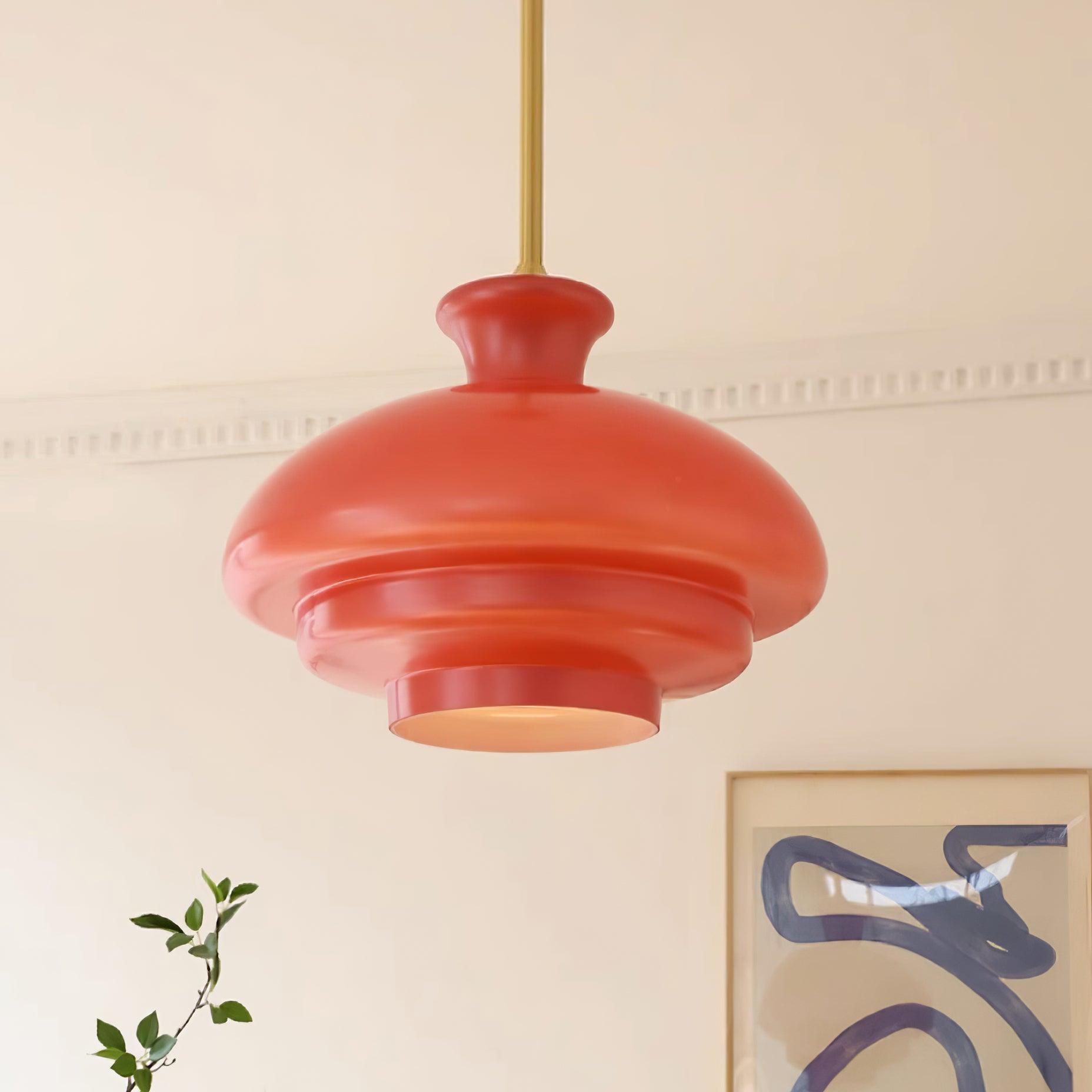 Pendant Lamp Layered Glass Dome Retro Silhouette Warm Ambient Glow - Letslighting