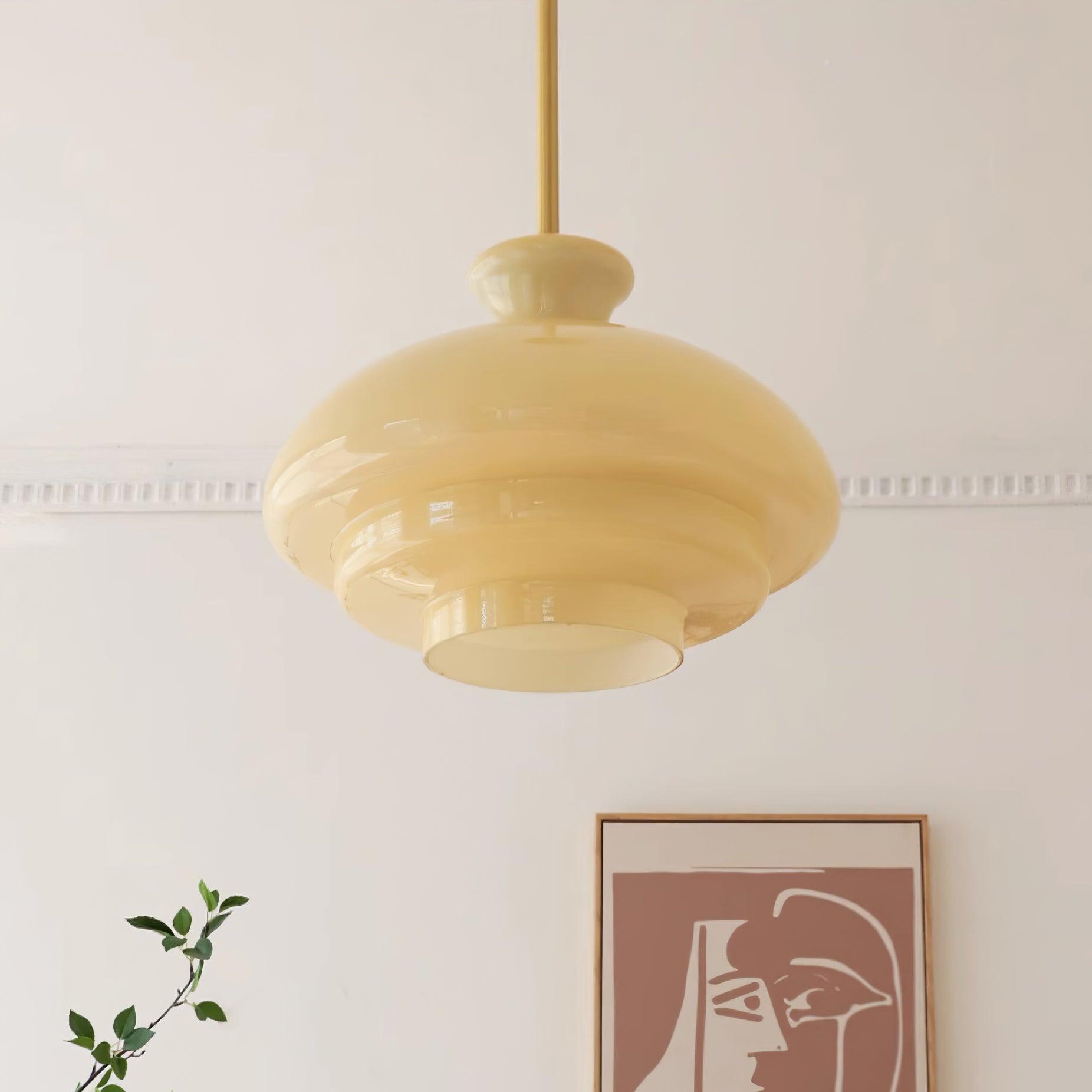 Pendant Lamp Layered Glass Dome Retro Silhouette Warm Ambient Glow - Letslighting