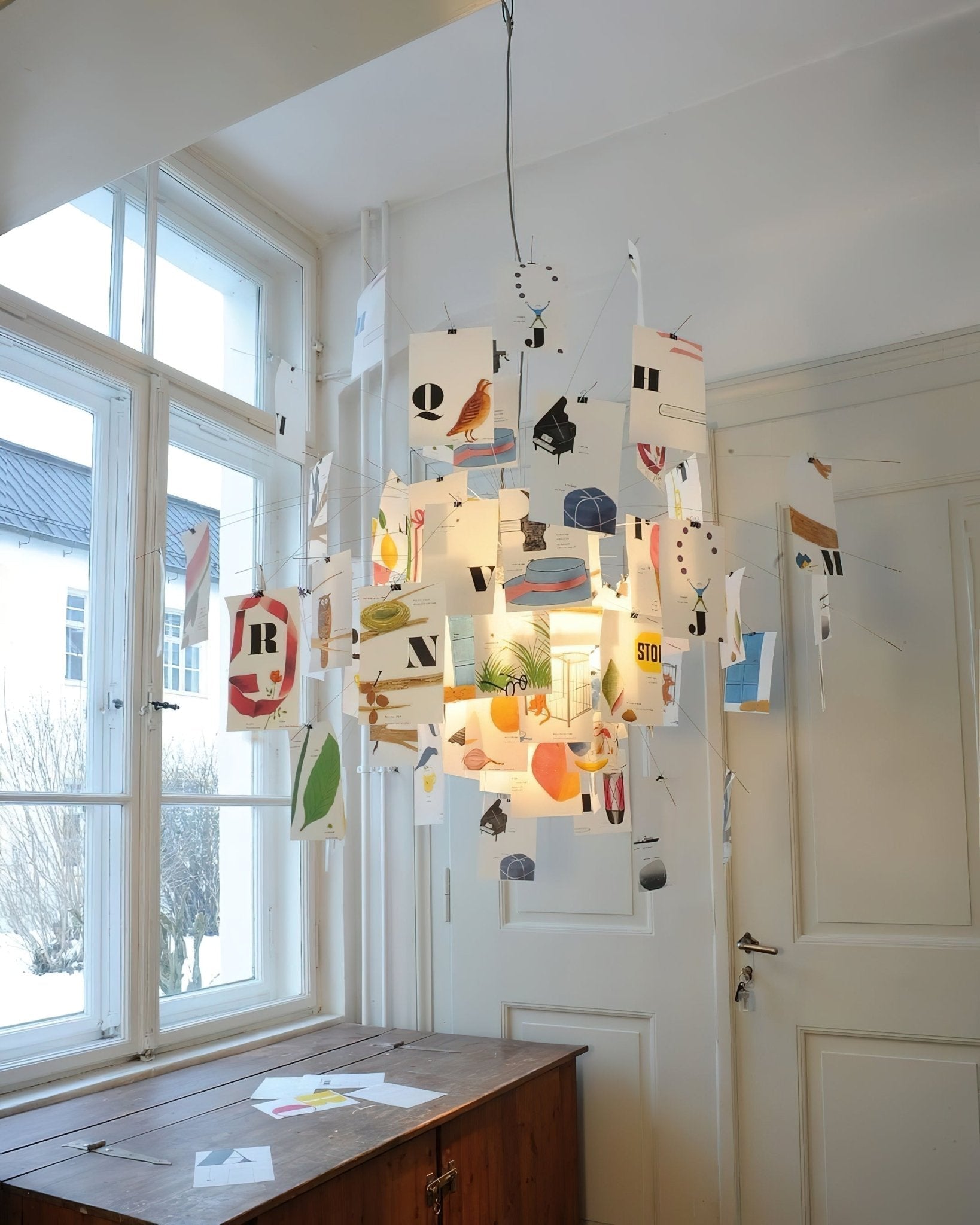 Lustra Chandelier Paper Customizable Creative - Letslighting