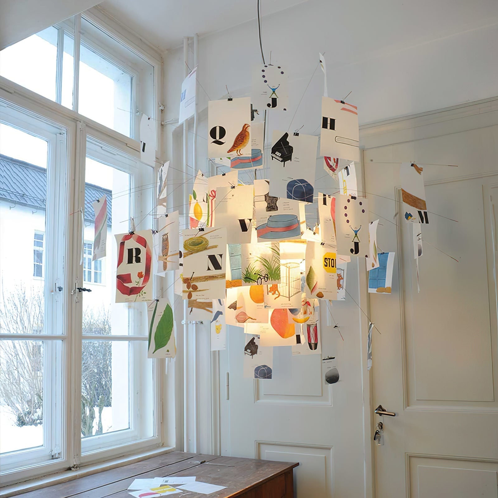Lustra Chandelier Paper Customizable Creative - Letslighting