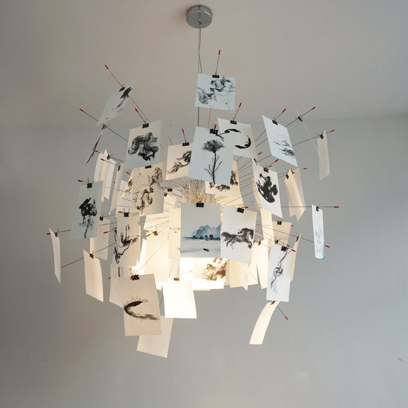 Lustra Chandelier Paper Customizable Creative - Letslighting