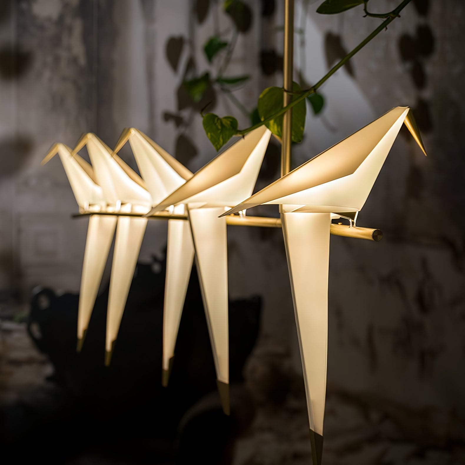 Lustra Chandelier Paper Crane Bird Sculptural LED - Letslighting