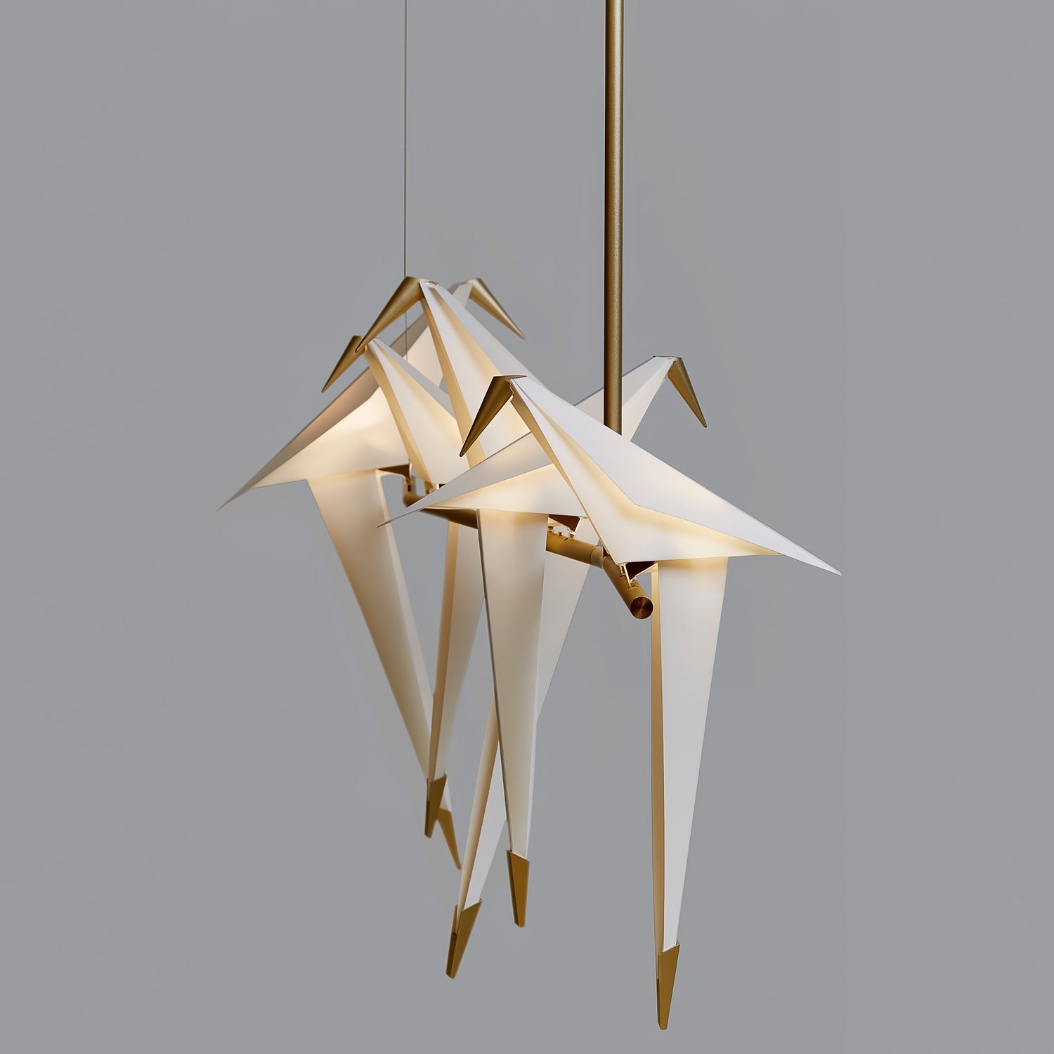 Lustra Chandelier Paper Crane Bird Sculptural LED - Letslighting