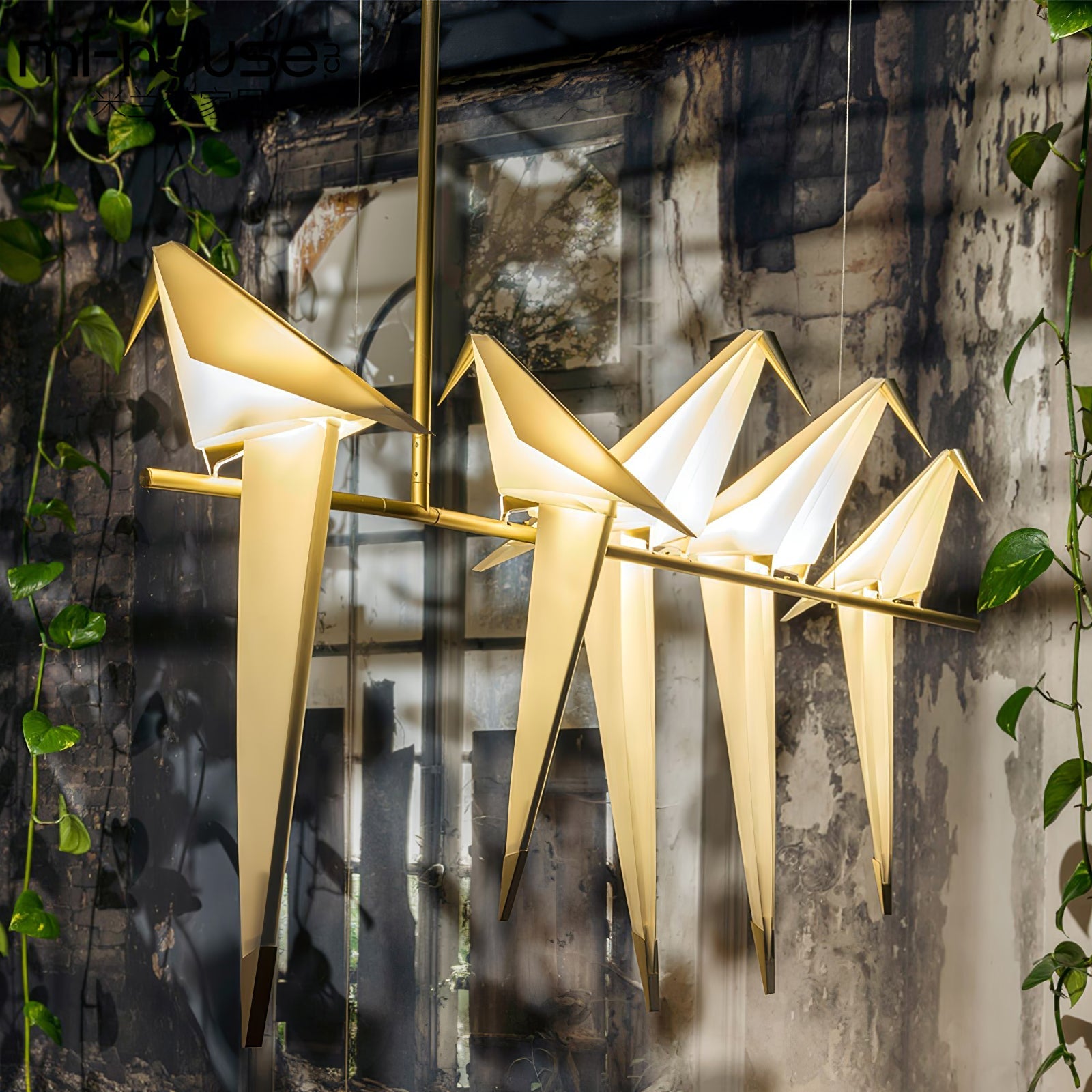 Lustra Chandelier Paper Crane Bird Sculptural LED - Letslighting