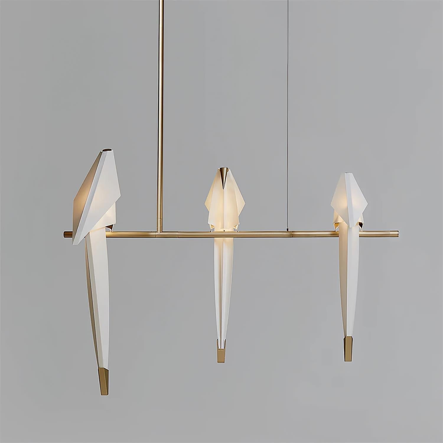 Lustra Chandelier Paper Crane Bird Sculptural LED - Letslighting
