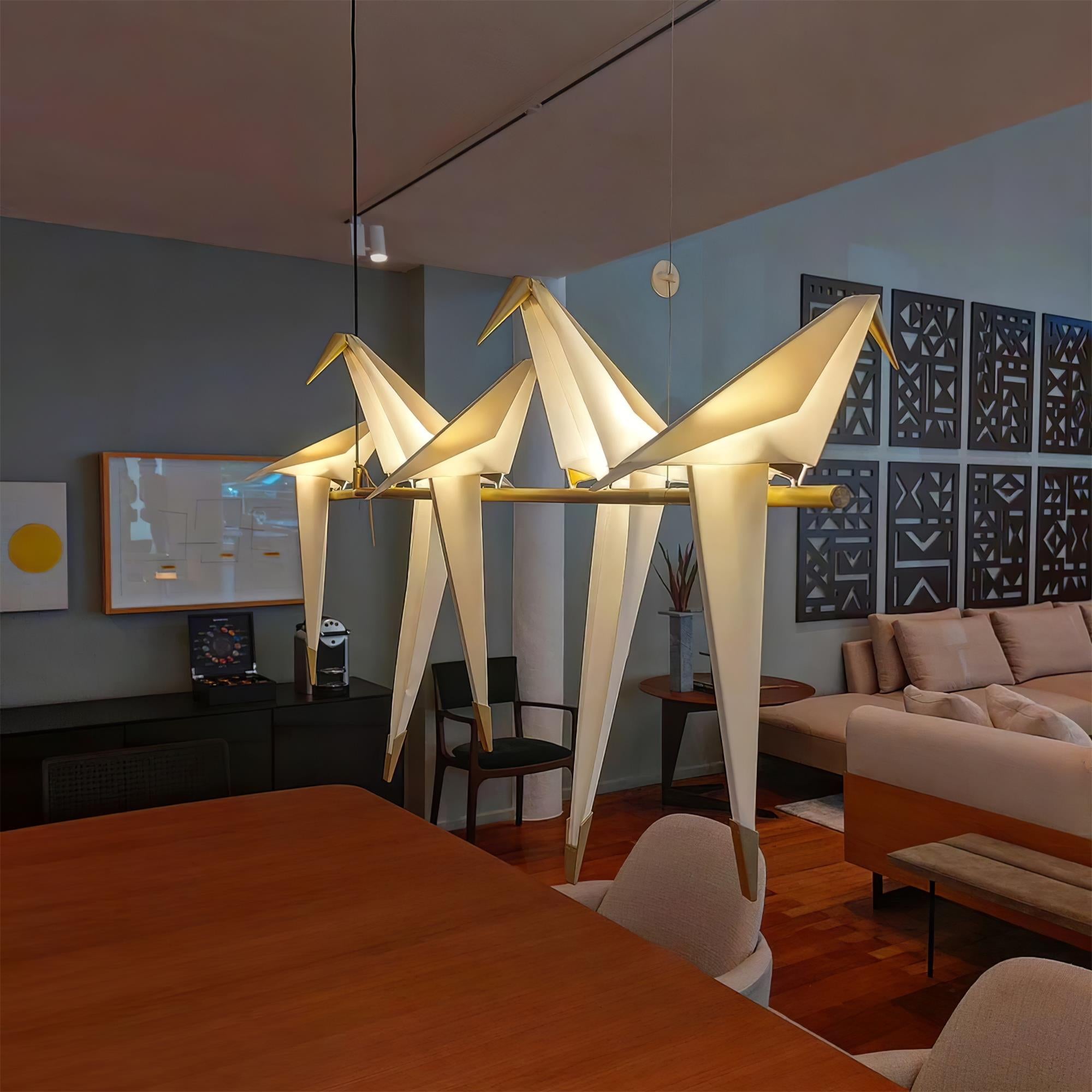 Lustra Chandelier Paper Crane Bird Sculptural LED - Letslighting