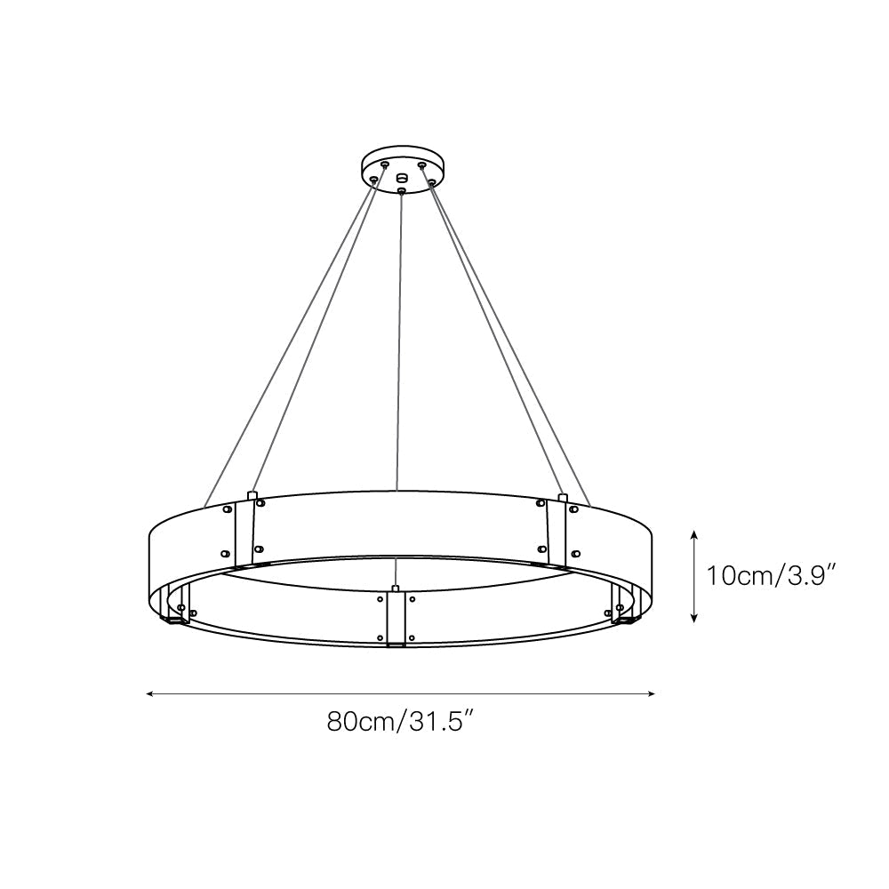 Parallel Modern Minimalist Ring Glass Chandelier - Letslighting
