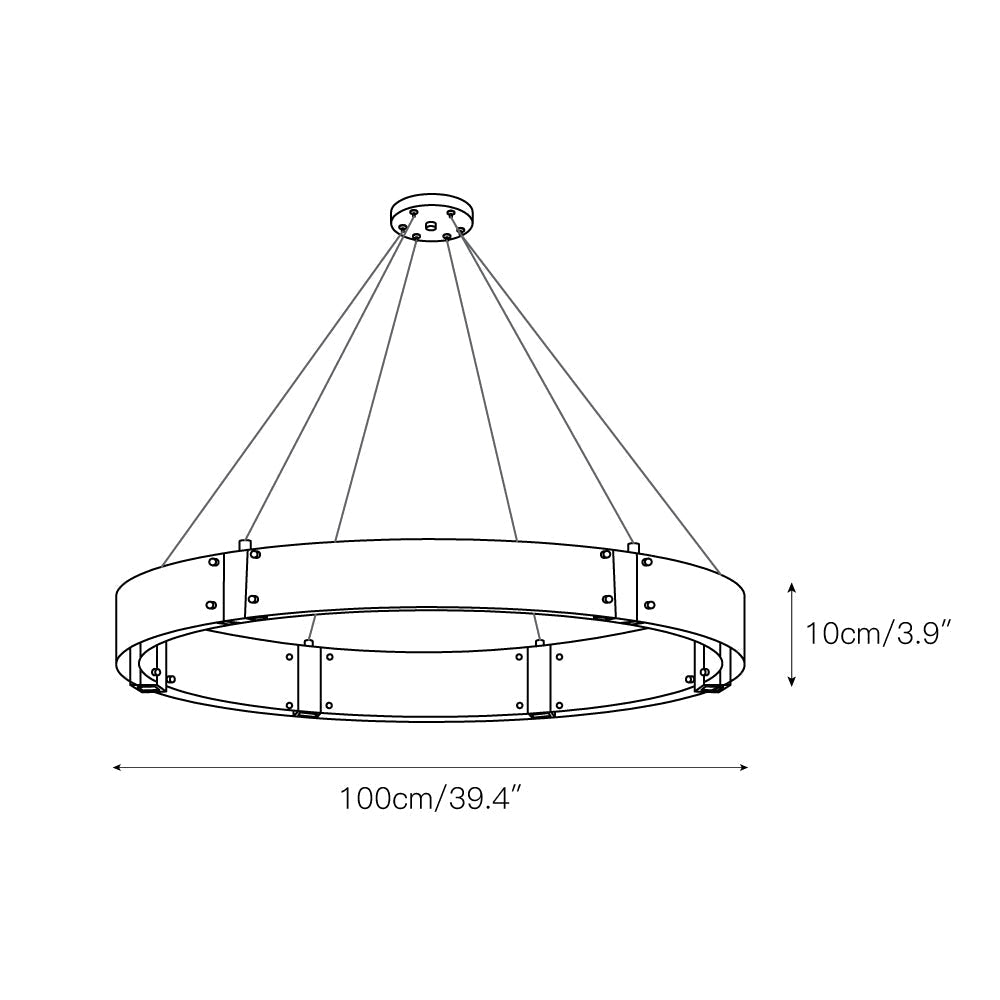 Parallel Modern Minimalist Ring Glass Chandelier - Letslighting