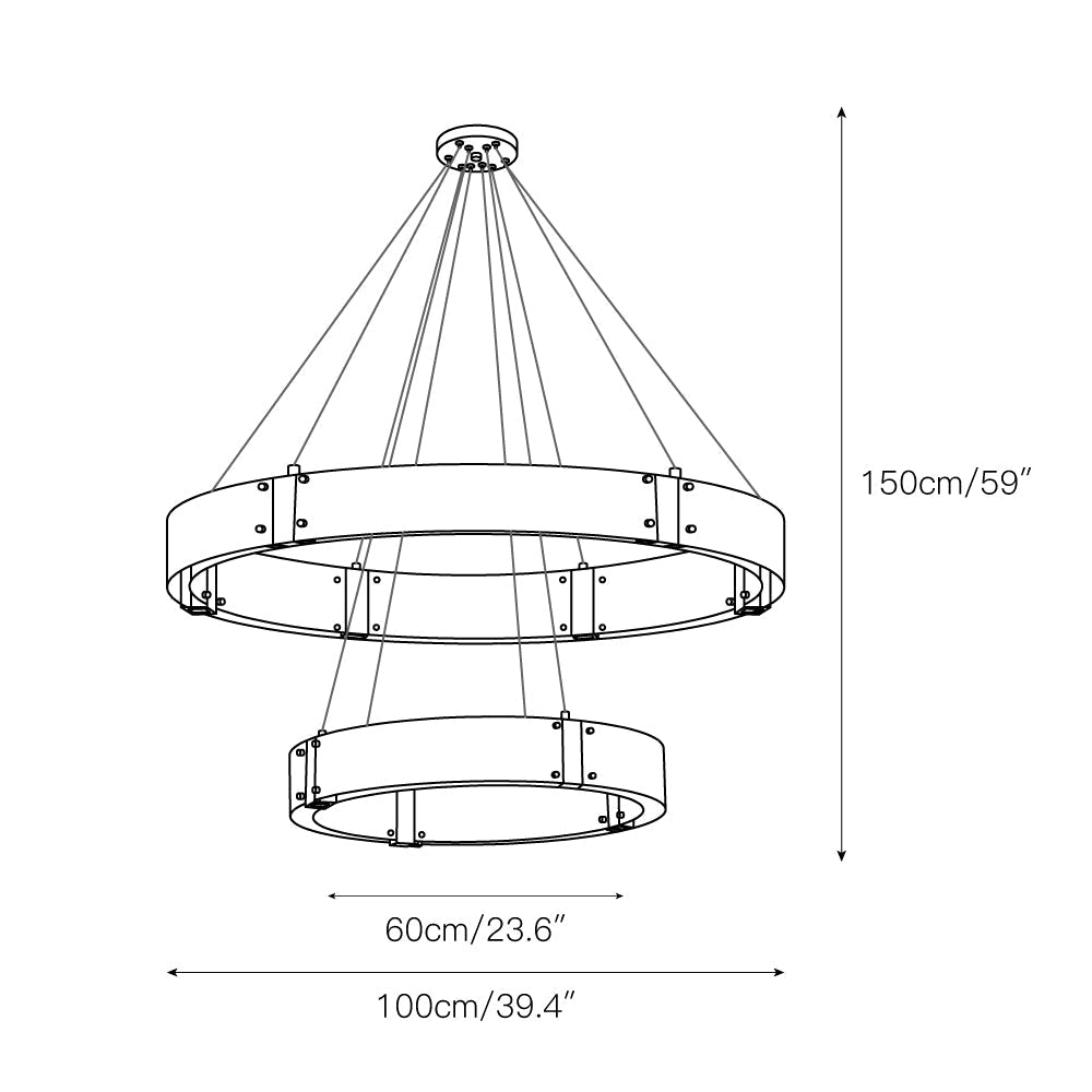 Parallel Modern Minimalist Ring Glass Chandelier - Letslighting