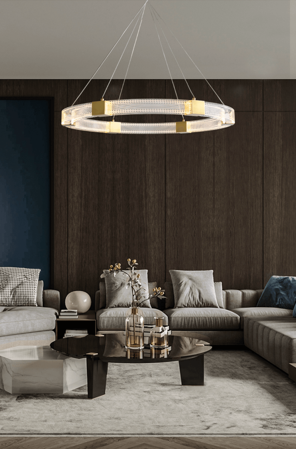 Eurdora Modern Minimalist Ring LED Chandelier - Letslighting