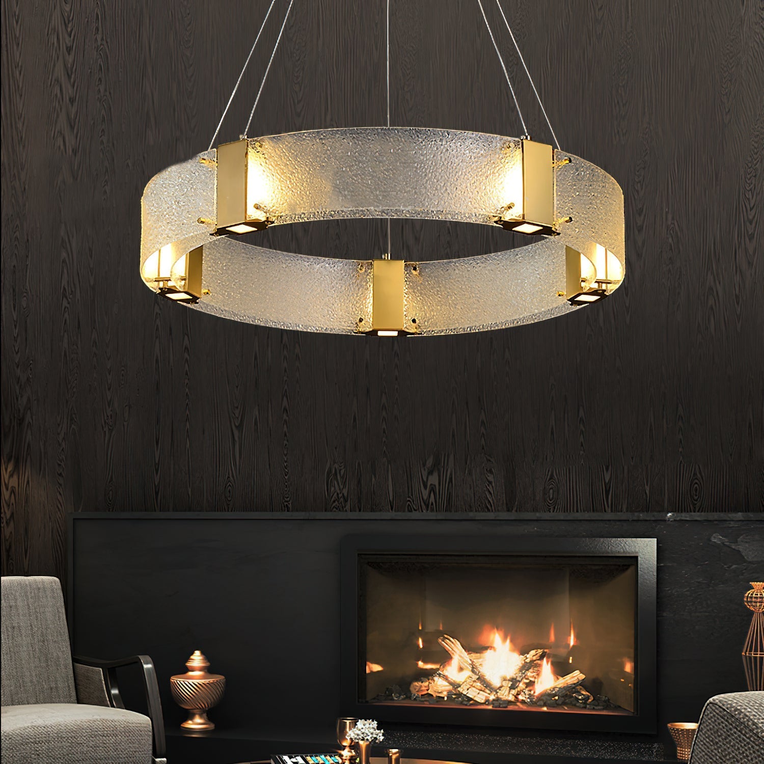 Parallel Modern Minimalist Ring Glass Chandelier - Letslighting
