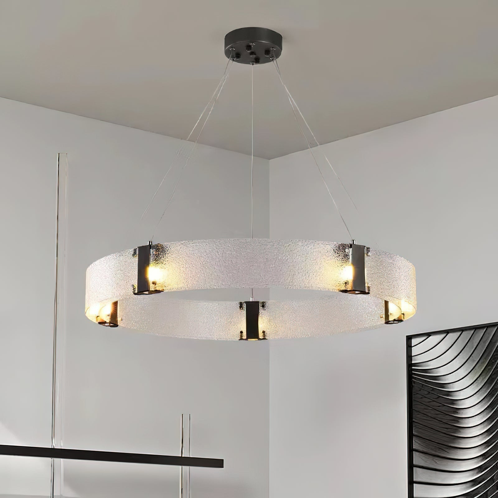 Parallel Modern Minimalist Ring Glass Chandelier - Letslighting