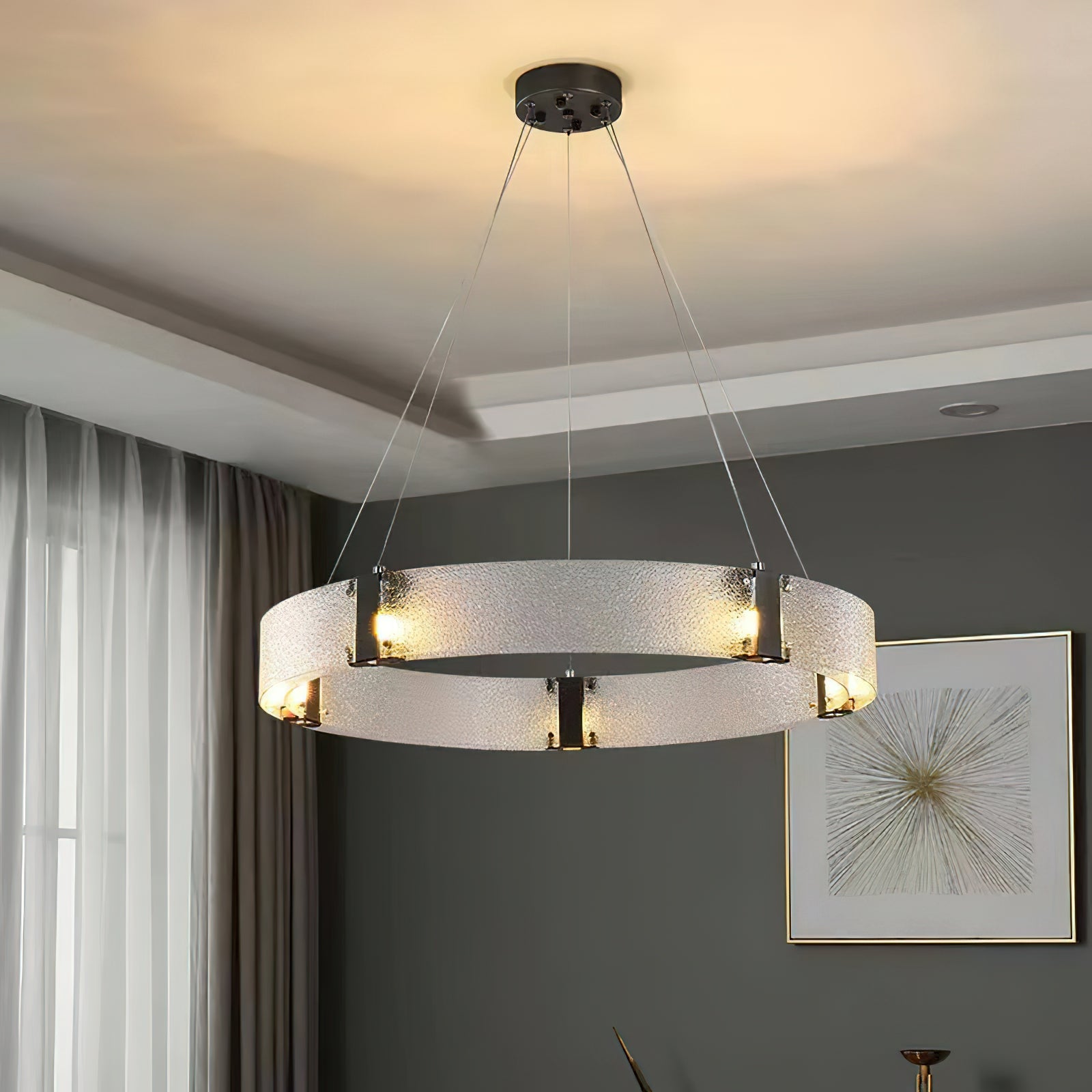 Parallel Modern Minimalist Ring Glass Chandelier - Letslighting