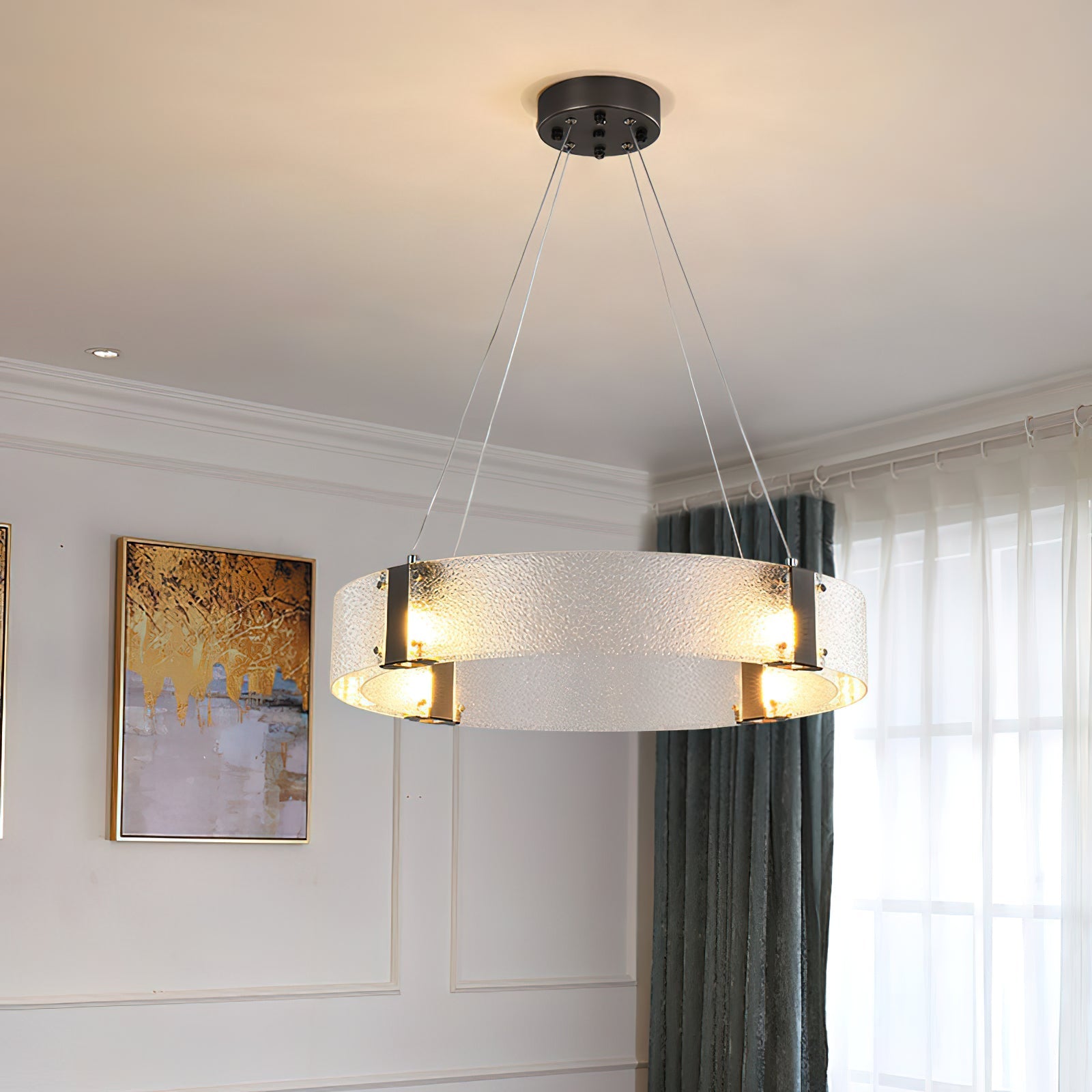 Parallel Modern Minimalist Ring Glass Chandelier - Letslighting