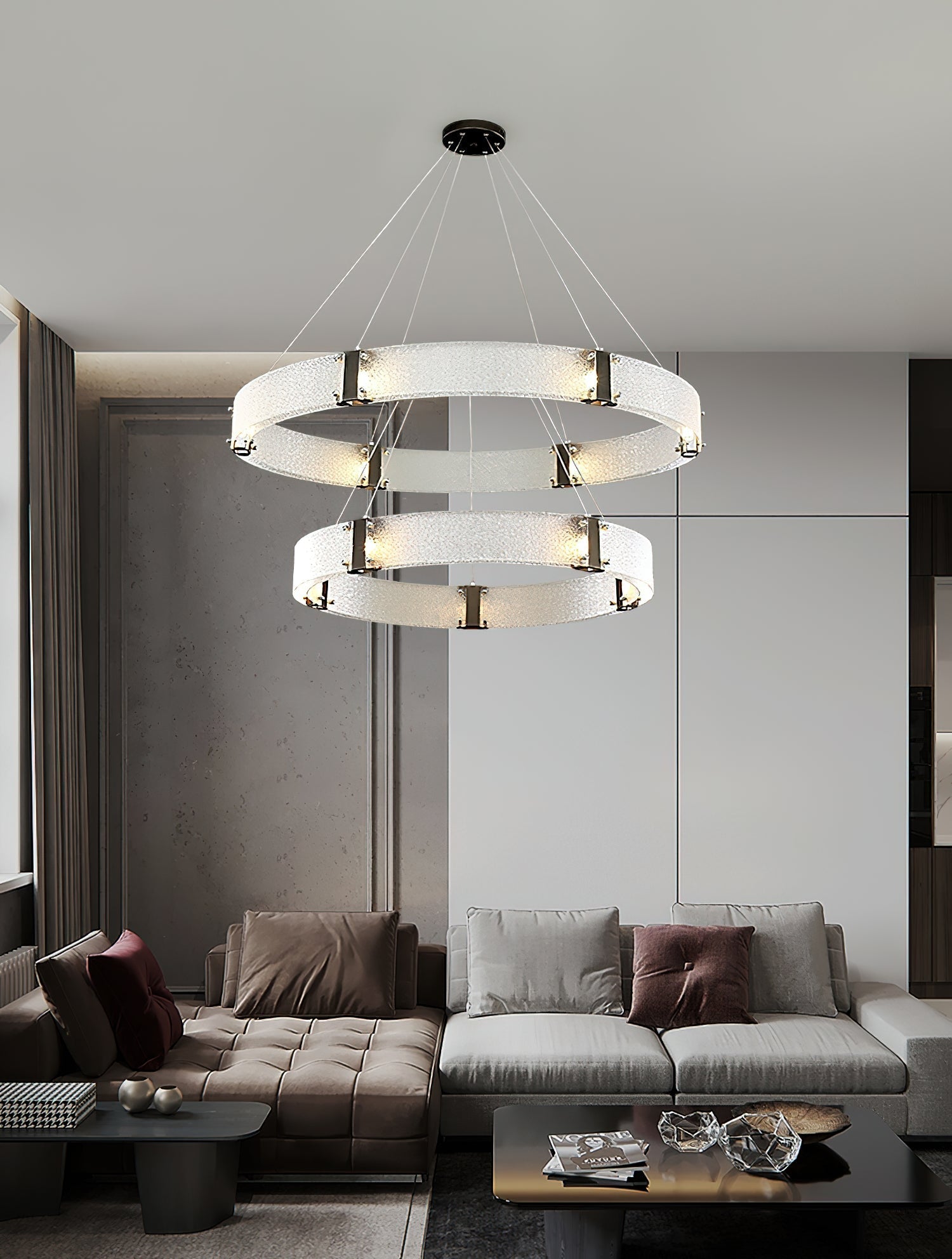 Parallel Modern Minimalist Ring Glass Chandelier - Letslighting
