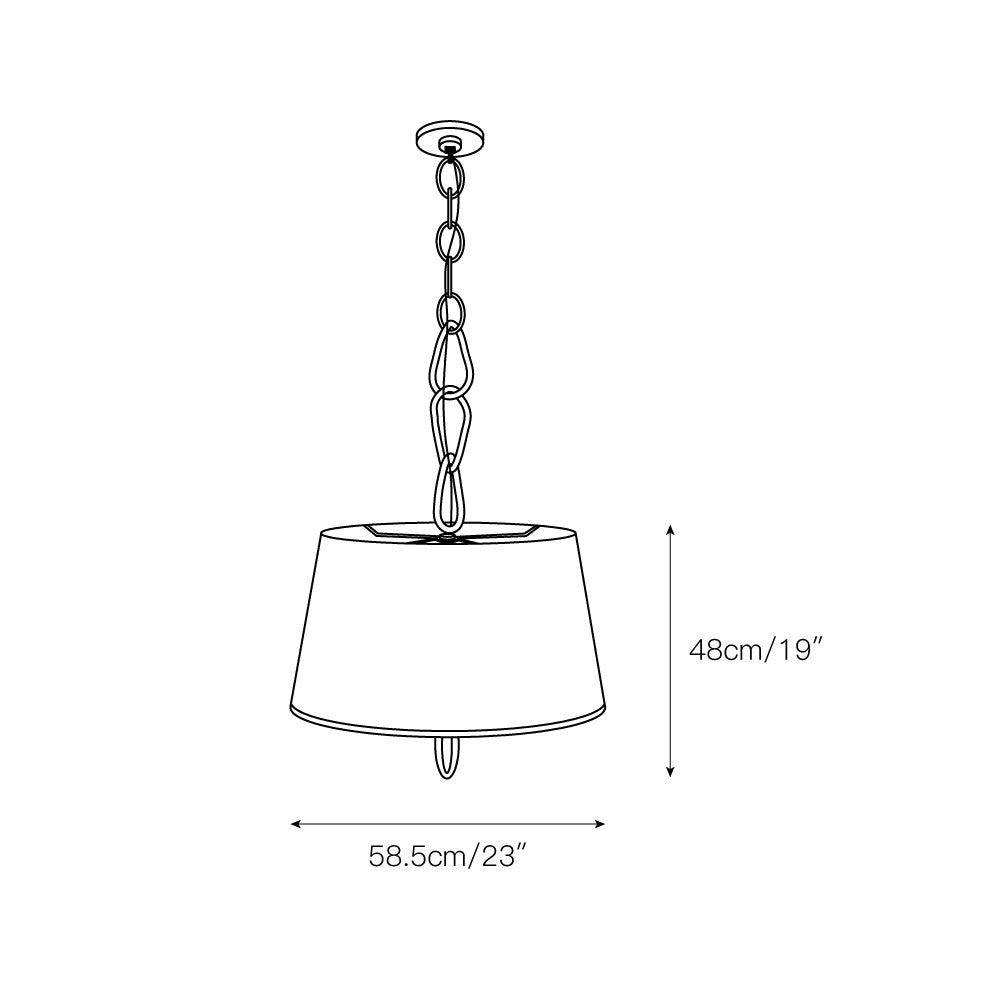 Zesilira Nordic Vintage Black Fabric Pendant Lamp - Letslighting