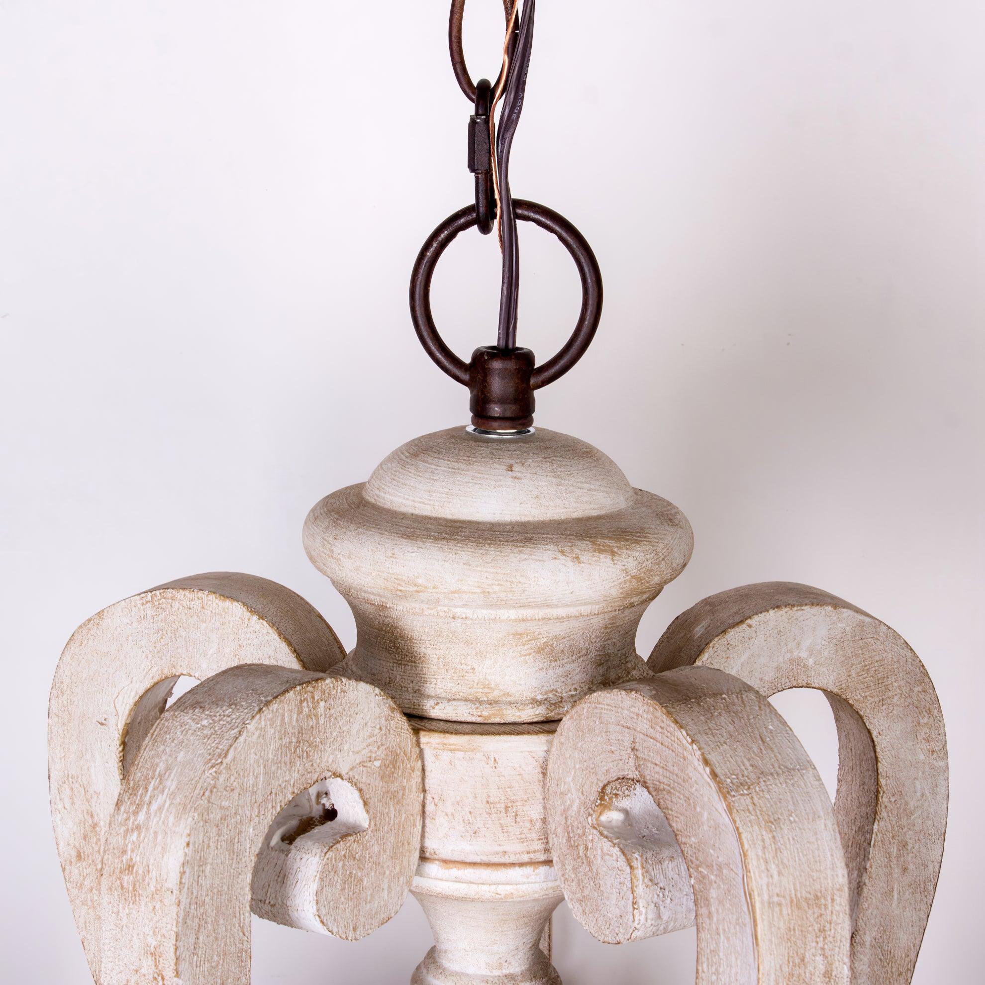 Lustra Chandelier Wooden Candle Mid-Century - Letslighting