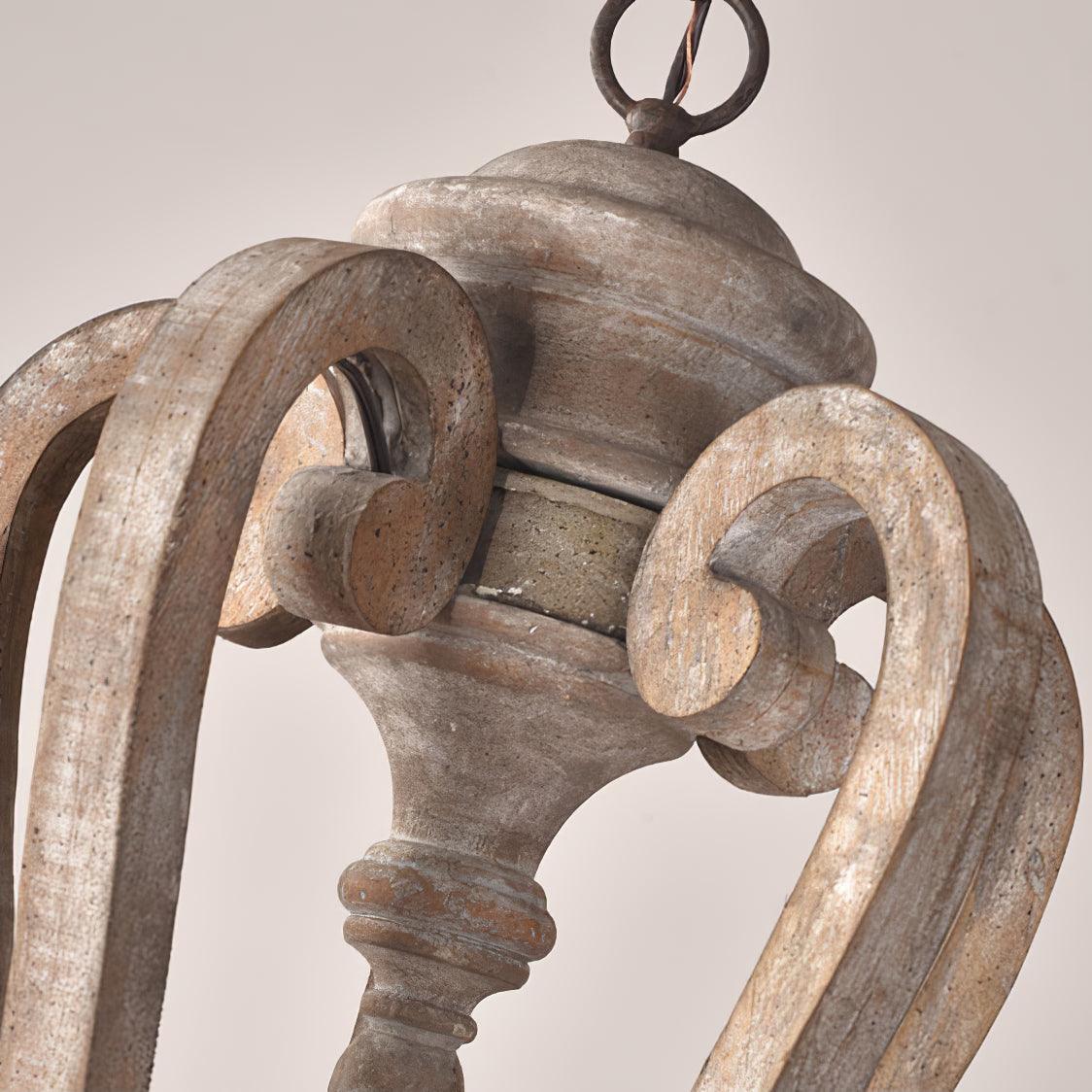 Lustra Chandelier Wooden Candle Mid-Century - Letslighting