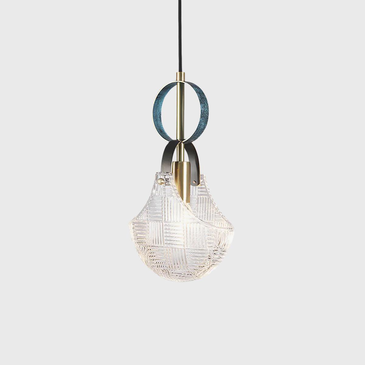 Lustra Pendant Light Glass Brass Teal - Letslighting