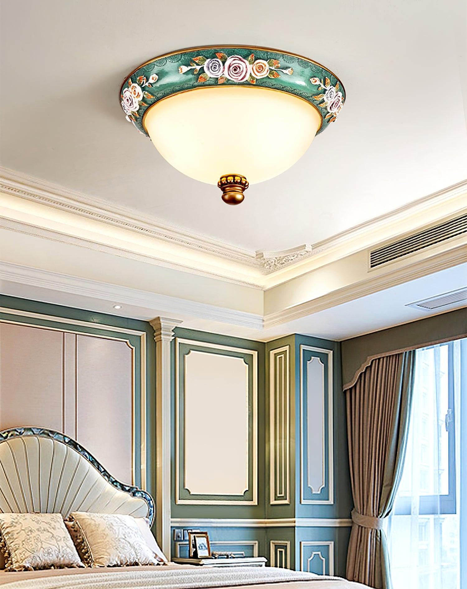 Viraearae Pastoral Bowl Resin Glass Ceiling Light - Letslighting