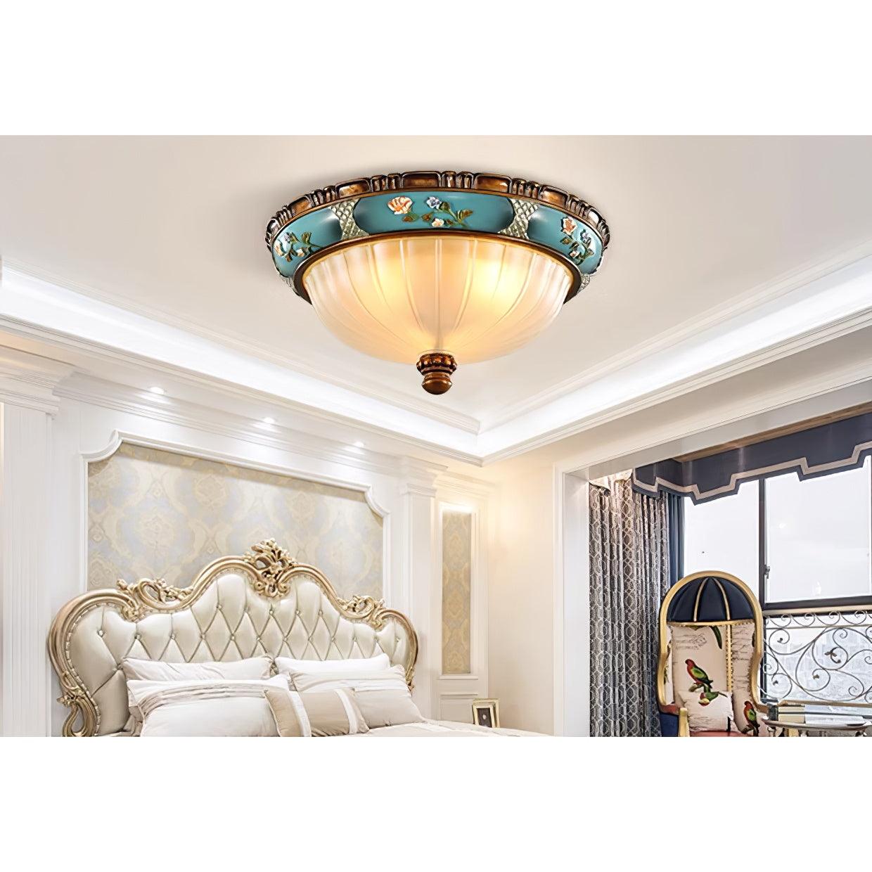 Viraearae Pastoral Bowl Resin Glass Ceiling Light - Letslighting