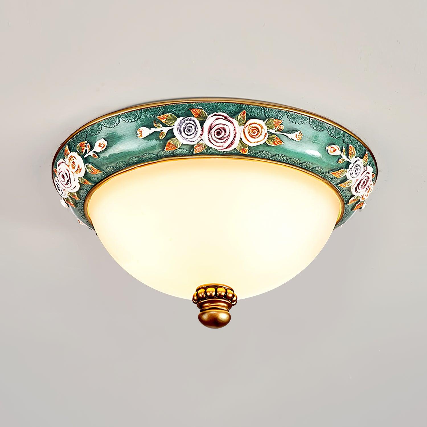 Viraearae Pastoral Bowl Resin Glass Ceiling Light - Letslighting