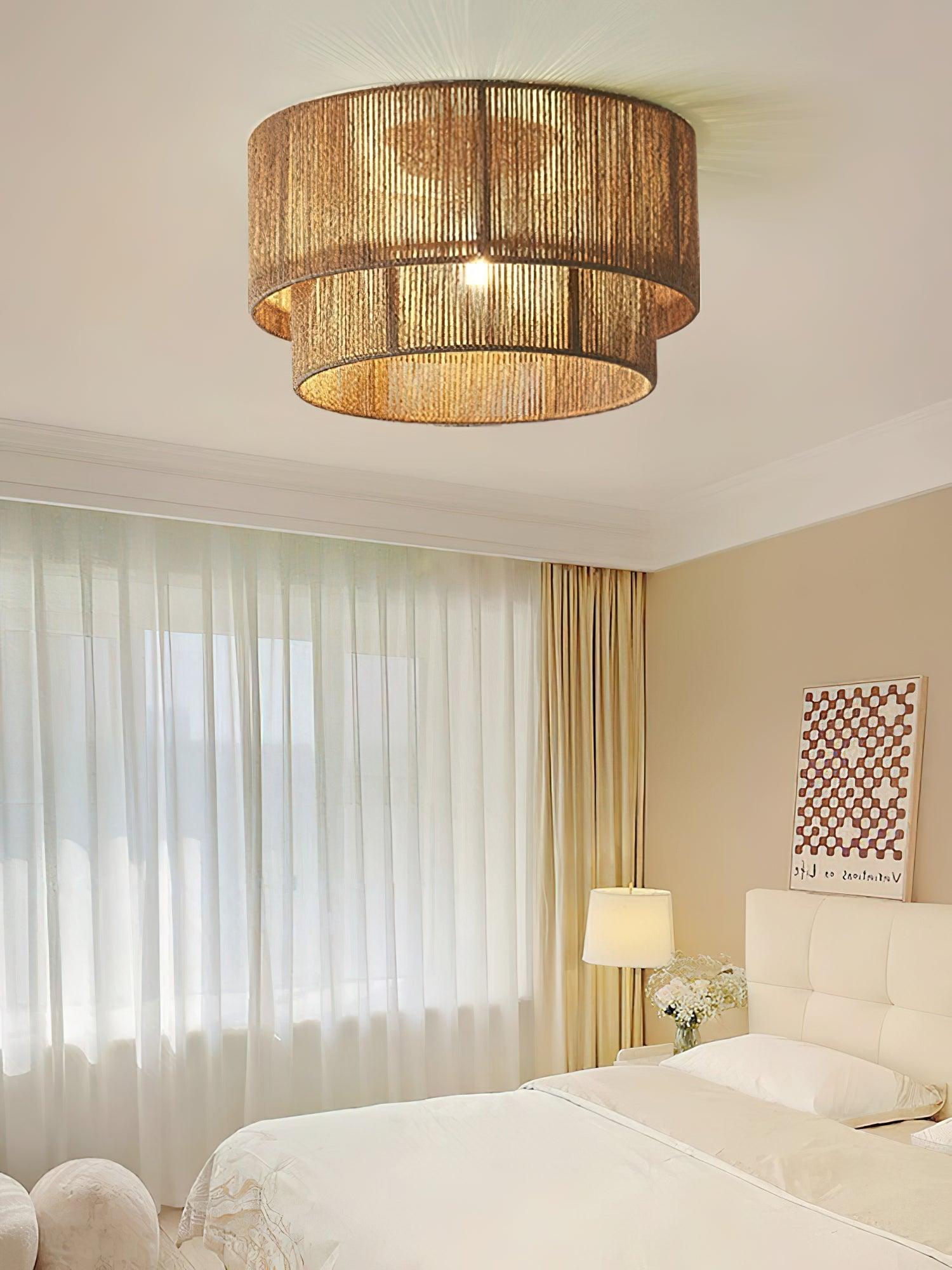 Casora Classic Art Natural Rope Ceiling Light - Letslighting