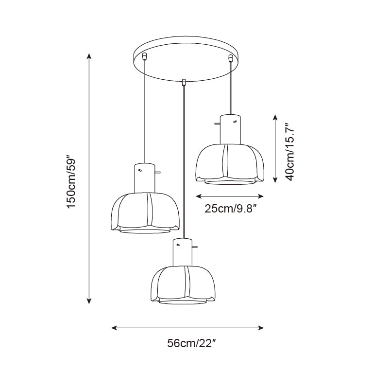 Pavina Pendant Lamp Glossy Pastel Blossom - Letslighting
