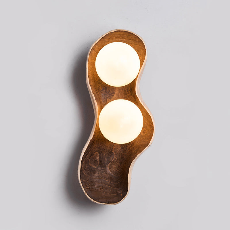 Evshaia Individual Creativity Pea Wooden Glass Wall Lamp - Letslighting