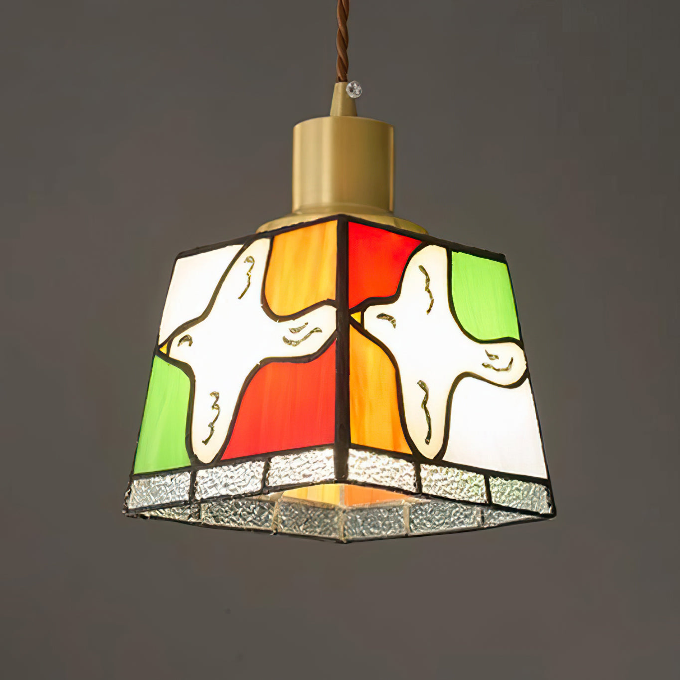 Peace Dove Pendant Lamp Glass Mosaic Brass Artistic Tranquil - Letslighting