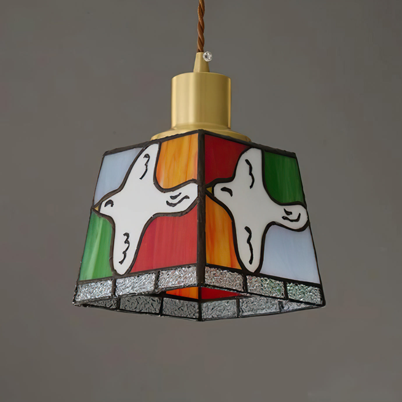 Peace Dove Pendant Lamp Glass Mosaic Brass Artistic Tranquil - Letslighting