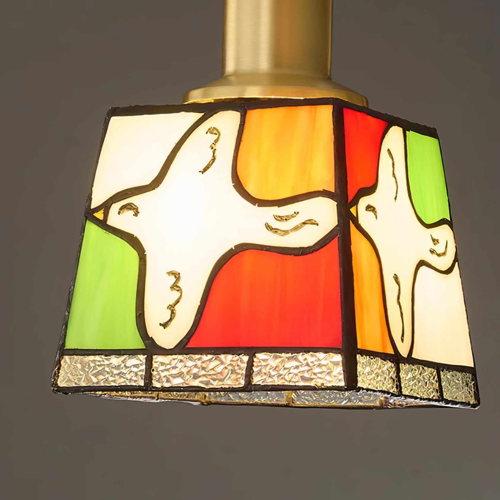 Peace Dove Pendant Lamp Glass Mosaic Brass Artistic Tranquil - Letslighting