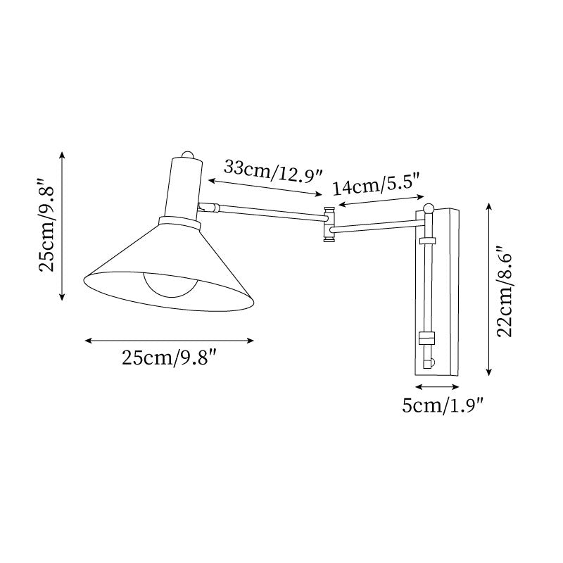 Wall Lamp Modern Adjustable Arm Red Shade Reading Light - Letslighting