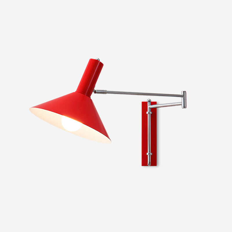 Wall Lamp Modern Adjustable Arm Red Shade Reading Light - Letslighting
