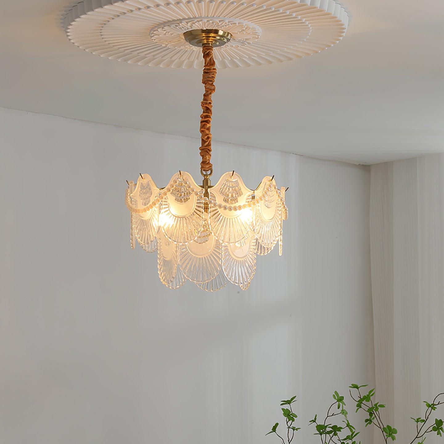 Lustra Chandelier Pearl Glass Shell - Letslighting