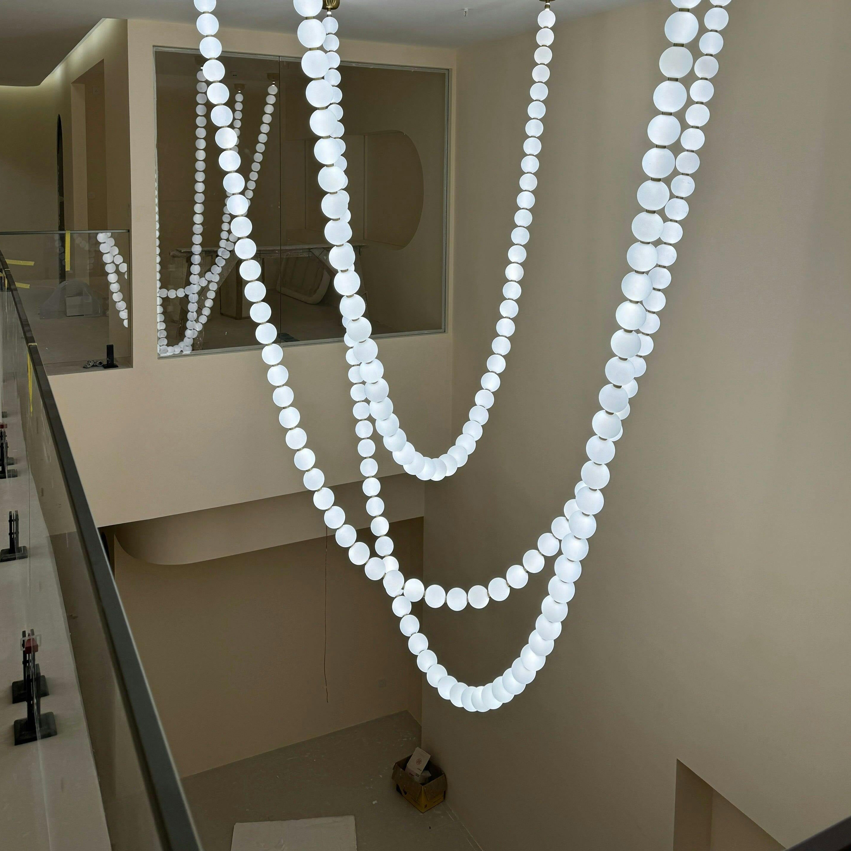 Icarara Modern Minimalist Pearl Necklace Glass Chandelier - Letslighting