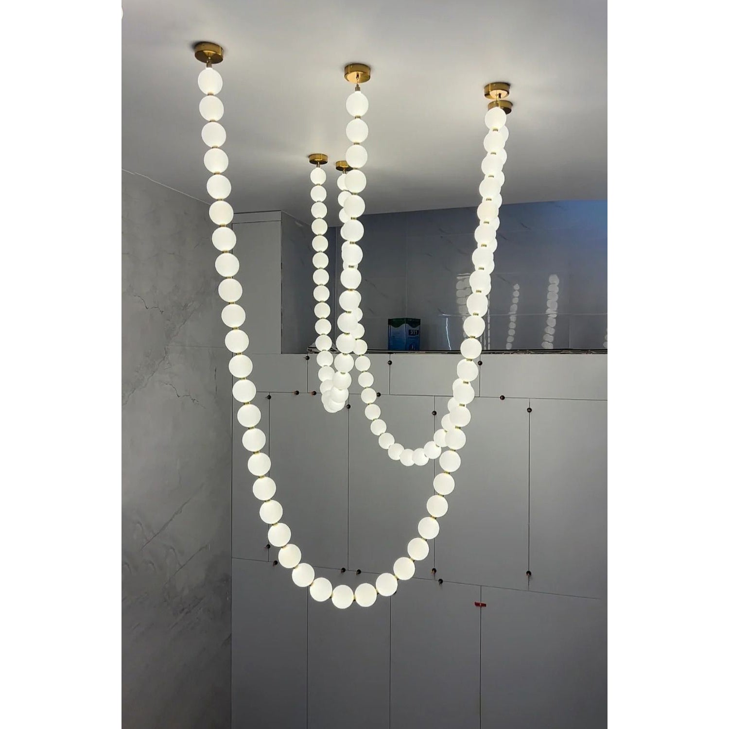 Icarara Modern Minimalist Pearl Necklace Glass Chandelier - Letslighting