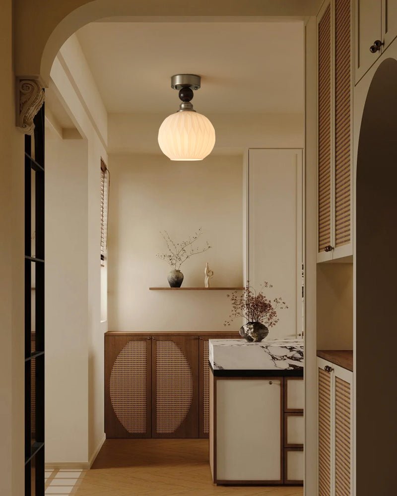 Ivcarila Modern Minimalist Pearl Sphere Glass Ceiling Lamp - Letslighting