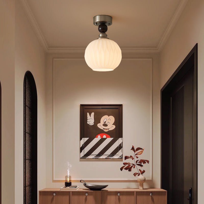 Ivcarila Modern Minimalist Pearl Sphere Glass Ceiling Lamp - Letslighting